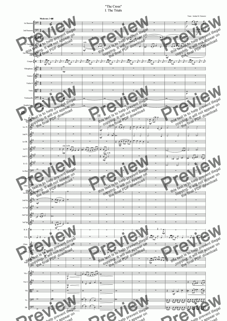 page one of Symphony No. 1 "The Cross" - I. "The Trials"