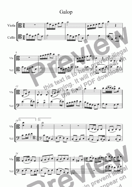 page one of Galop (viola and cello duo)