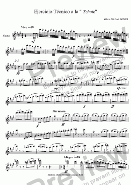 page one of exercise for flute "Tchaikowsky"