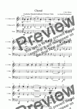 page one of Choral C.M.v.Weber 3 Hörner-Tuba