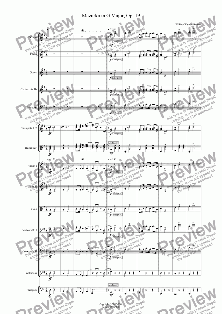 page one of Mazurka in G Major, Op. 19