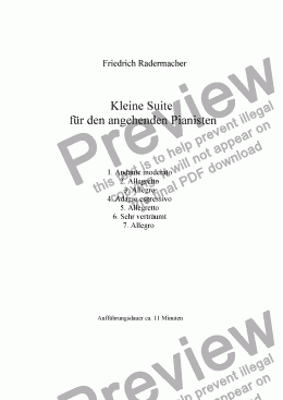 page one of Kleine Suite für den angehenden Pianisten
