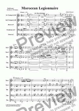 page one of Moroccan Legionnaire (Brass Quintet)