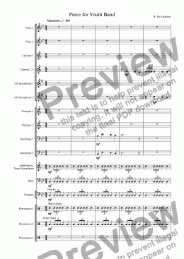 page one of Piece for youth band
