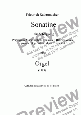 page one of Sonatine für Schlagzeug und Orgel