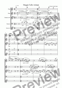 page one of Megan Falls Asleep (from Enchanted Moments) for Woodwind Quintet
