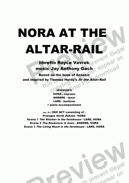 page one of NORA AT THE ALTAR RAIL (one act opera)