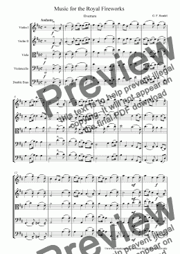 page one of Handel Music for the Royal Fireworks - Complete