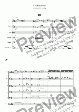 page one of Concerto for Mandolin & Strings (movement III)  A Particular Peak