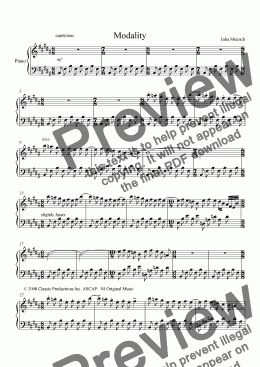 page one of Modality for Piano