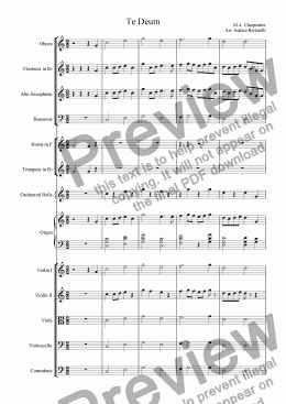 page one of Te deum (prelude)
