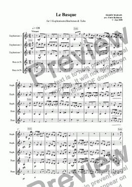 page one of Le Basque - 3 Euphoniums & Tuba [Treble & Bass Clef parts]