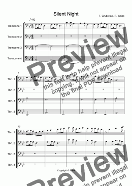 page one of Silent Night (Trb Quartet)