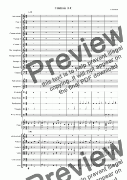 page one of SHORTMAN Fantasia in C (arranged for training orchestra & six Grade 8+ soloists)