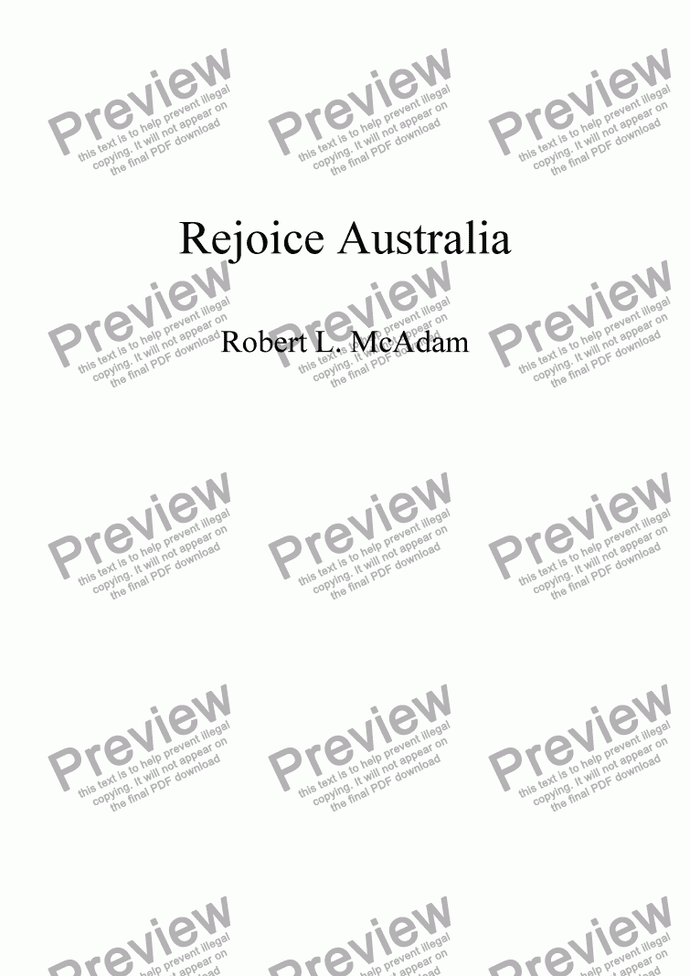page one of Rejoice Australia