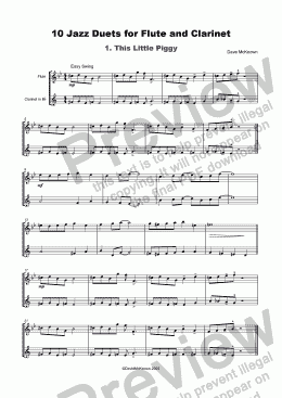 page one of 10 Jazz Duets for Flute and Clarinet