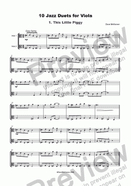 page one of 10 Jazz Duets for Viola