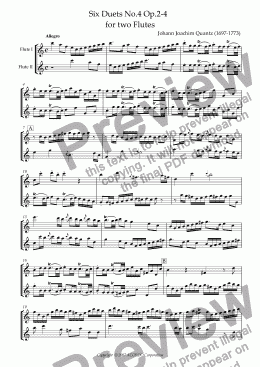 page one of Six Duets No.4 Op.2-4 for two Flutes