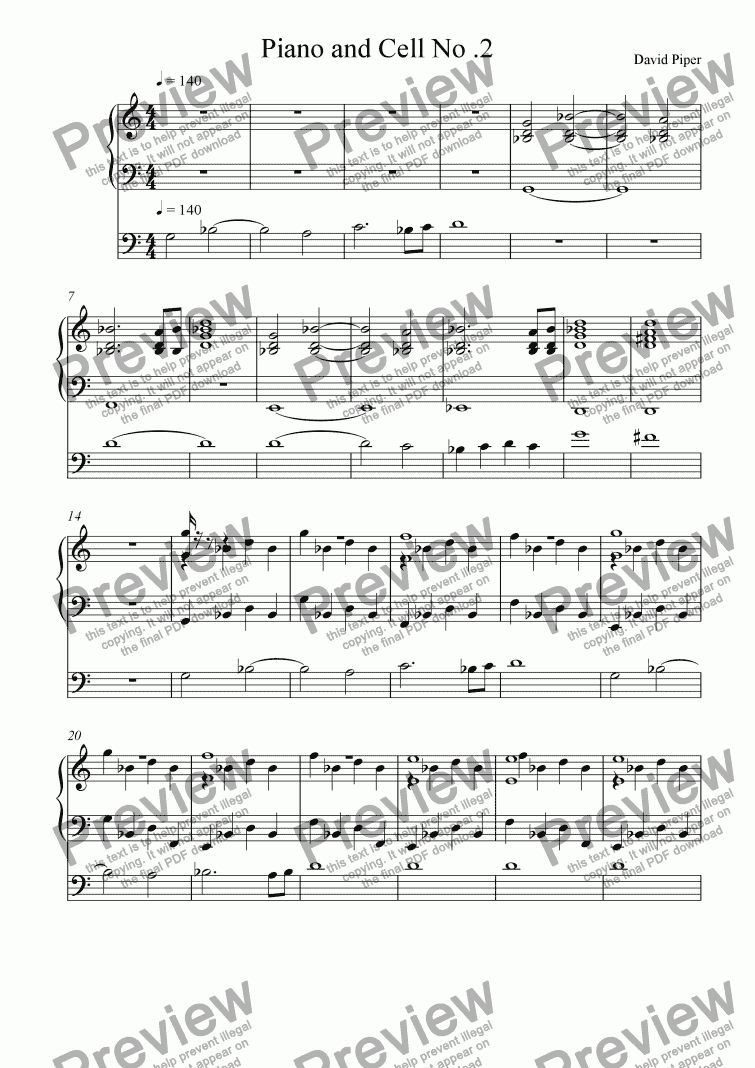 page one of Piano and Cello No. 2