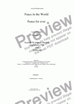 page one of Peace in the World- Peace for ever