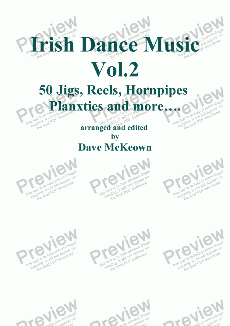 page one of Traditional Dance Music of Ireland Vol.2. for Violin 50 Jigs, Reels and more