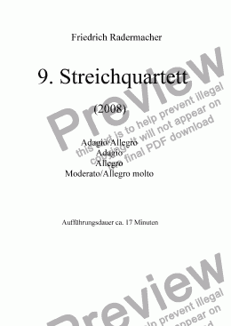 page one of 9. Streichquartett