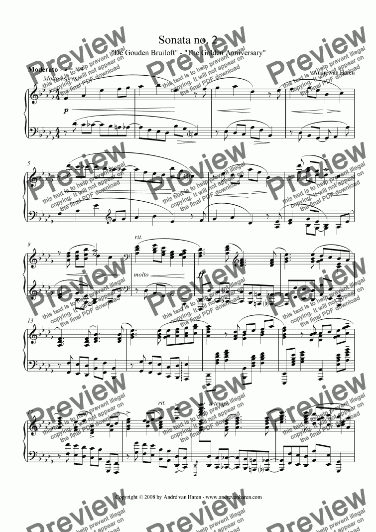 page one of Sonata no. 2