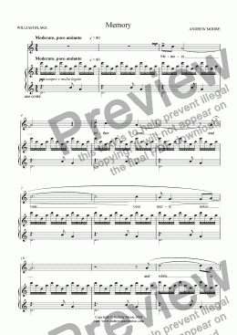page one of Memory, for voice & piano
