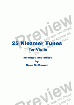 page one of 25 Klezmer Tunes for  Violin