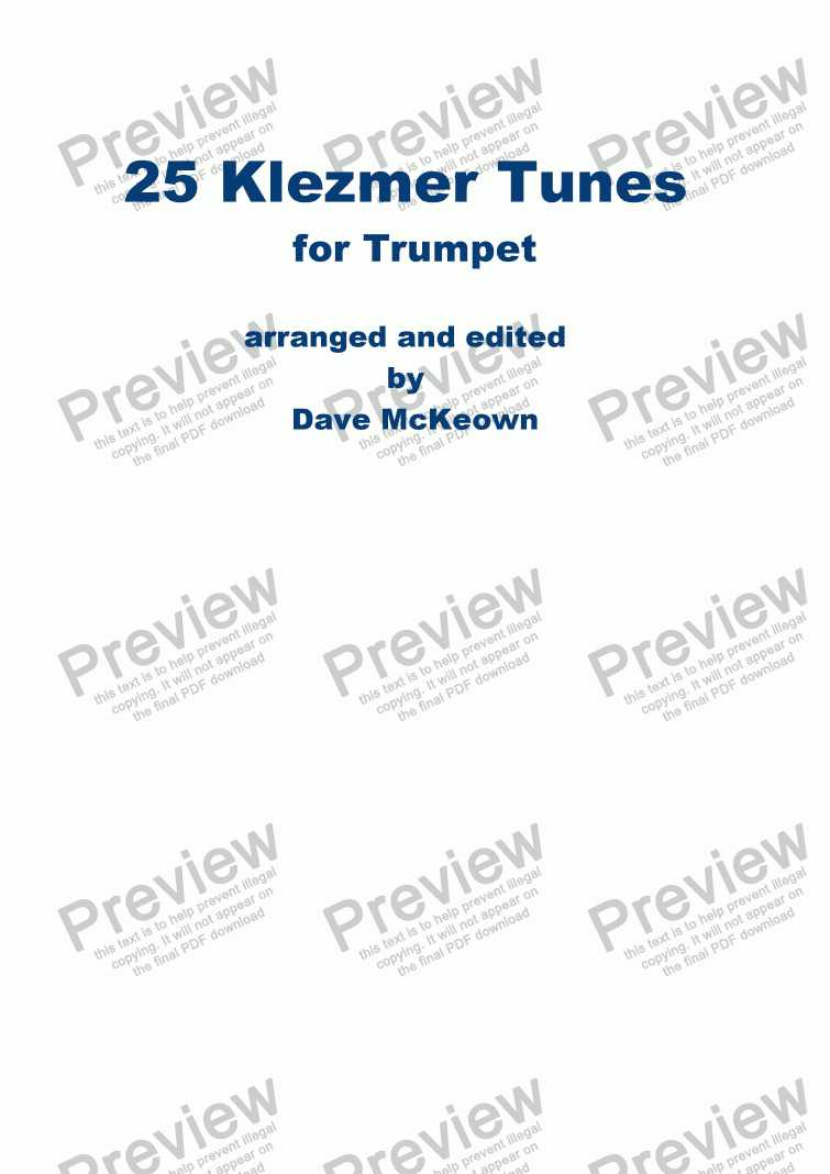 page one of 25 Klezmer Tunes for Trumpet