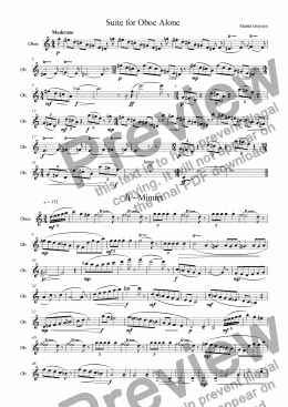page one of Suite for Oboe Alone