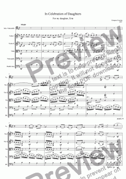page one of In Celebration of Daughters - String Orchestra and Cello