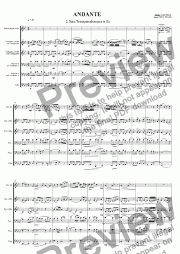 page one of 2nd Movement from Haydn'sTrumpet Concert - Andante