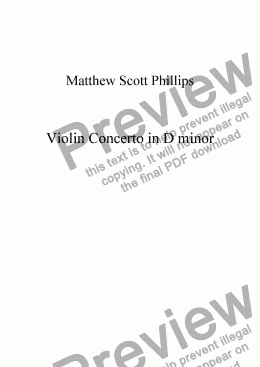 page one of Violin Concerto in D minor