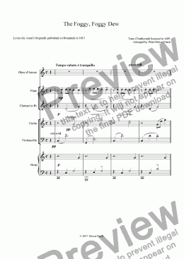 page one of The Foggy, Foggy Dew. For Chamber Orchestra