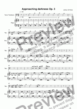 page one of Op. 3 Approaching darkness