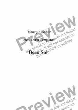 page one of Debussy- Beau Soir