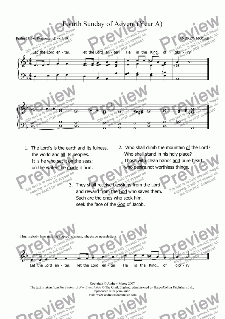 page one of Fourth Sunday of Advent (Year A)