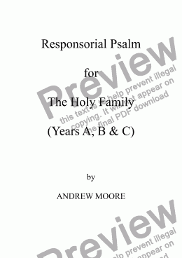 page one of The Holy Family (Year A)