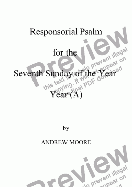 page one of Seventh Sunday of the Year - Year  A