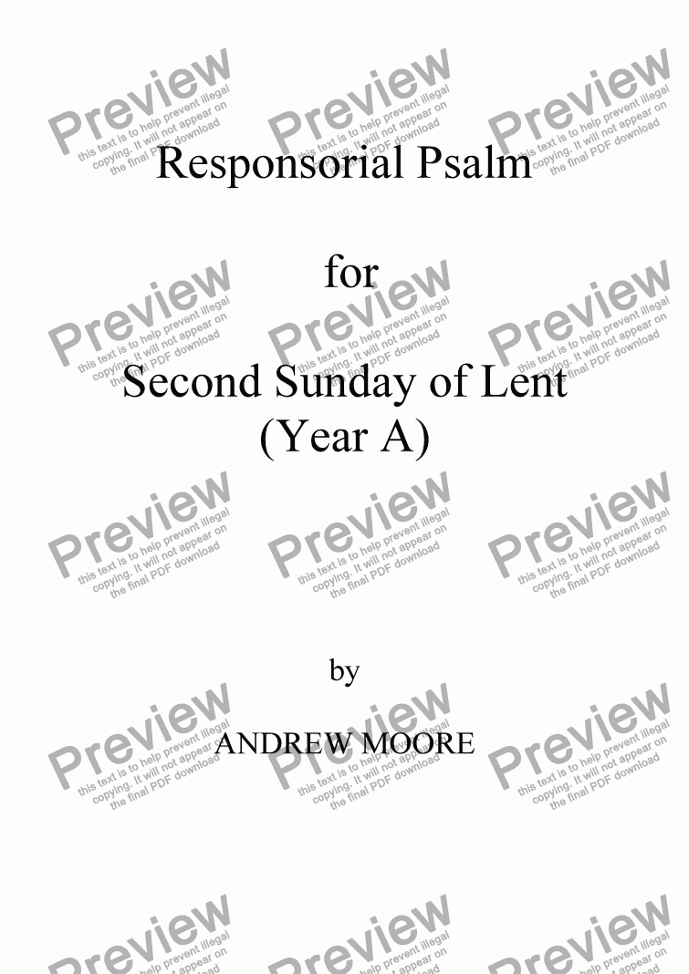 page one of Second Sunday of Lent (Year A)