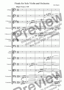 page one of Finale for Solo Violin and Orchestra