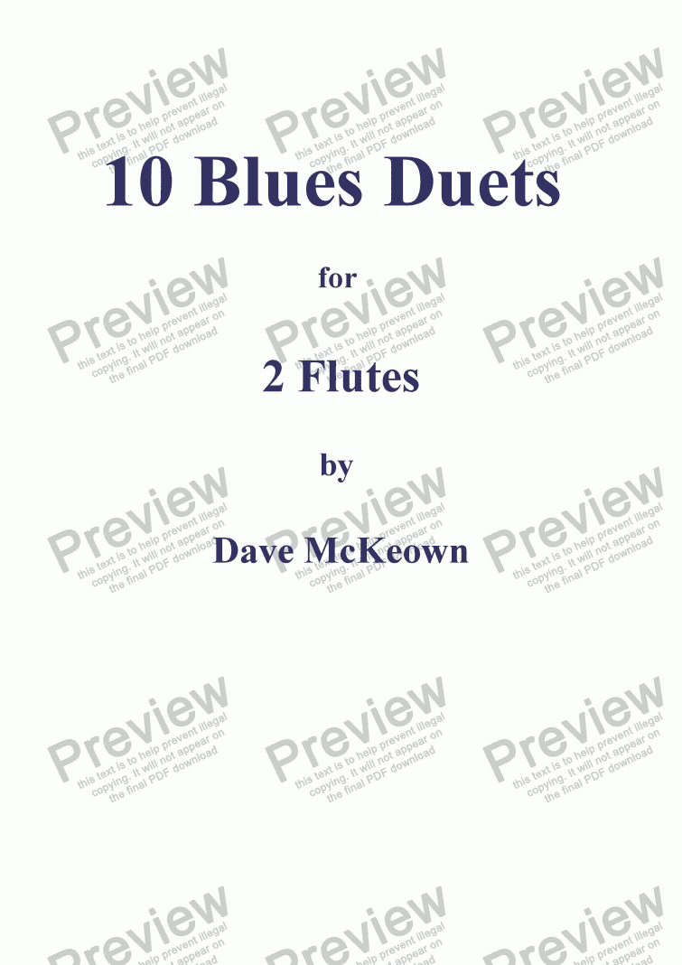 page one of 10 Blues Duets for Flute