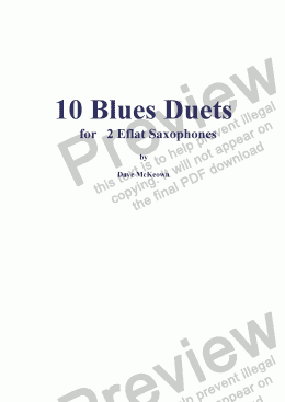 page one of 10 Blues Duets for Alto Saxophone