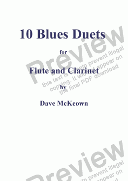 page one of 10 Blues Duets for Flute and Clarinet