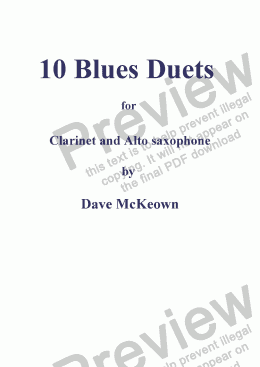 page one of 10 Blues Duets for Clarinet and Alto Saxophone