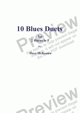 page one of 10 Blues Duets for Horn in F