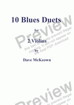 page one of 10 Blues Duets for Violin