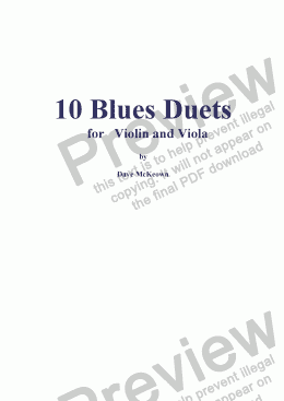 page one of 10 Blues Duets for Violin and Viola