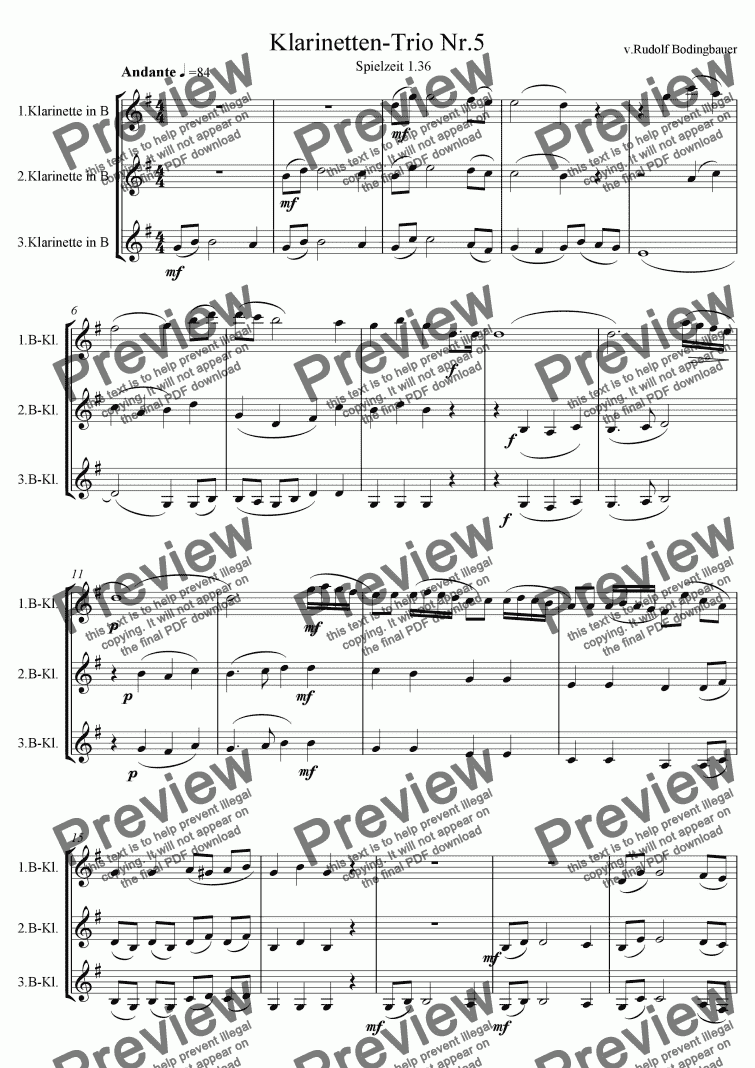 page one of Klarinetten Trio Nr.5
